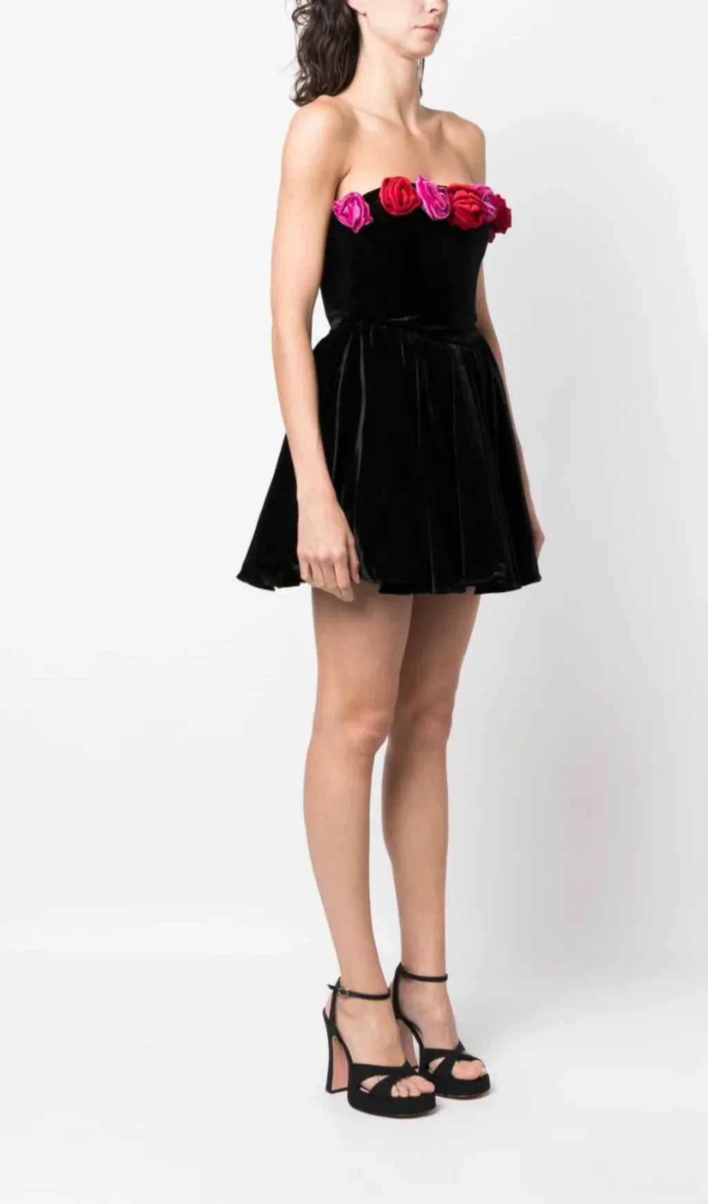 OFF-SHOULDER FLORAL-APPLIQUE MINI DRESS Gloria Lanvin