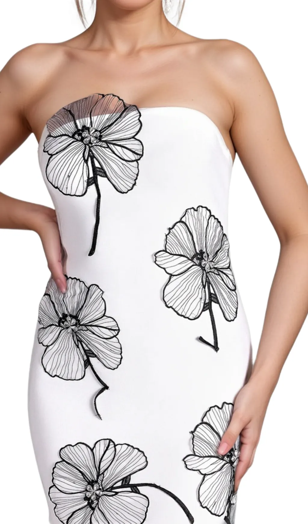 Off Shoulder Floral Mini Dress in white Gloria Lanvin