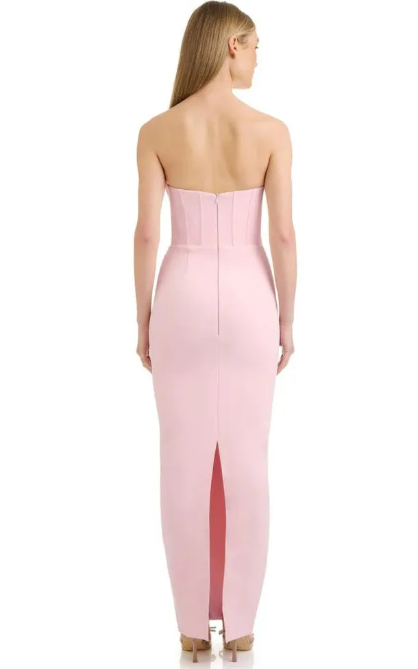 OFF-SHOULDER FLOWER MAXI DRESS IN BLUSH Gloria Lanvin