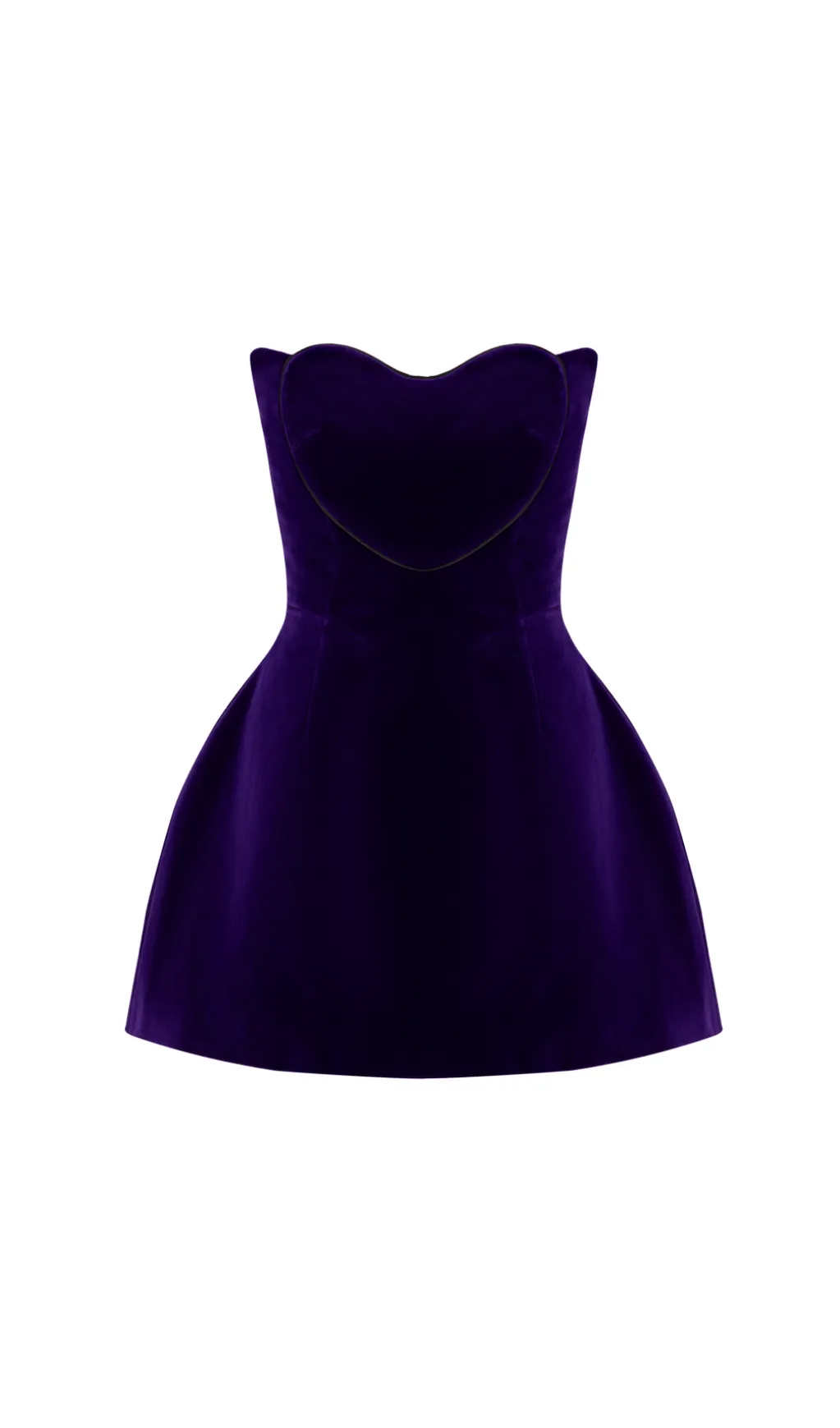 OFF SHOULDER HEART VELVET MINI DRESS Gloria Lanvin