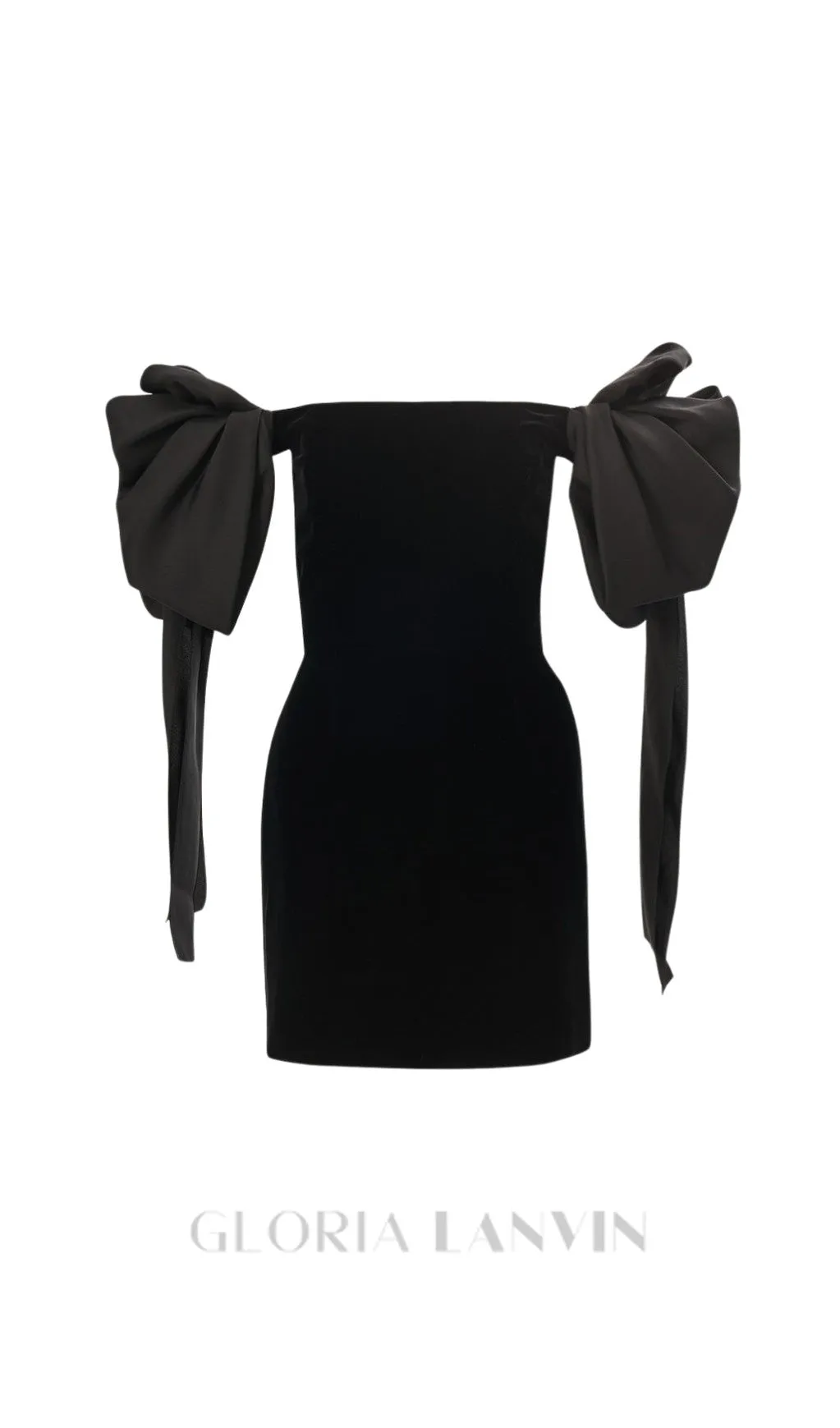 off-shoulder mini dress in black Gloria Lanvin