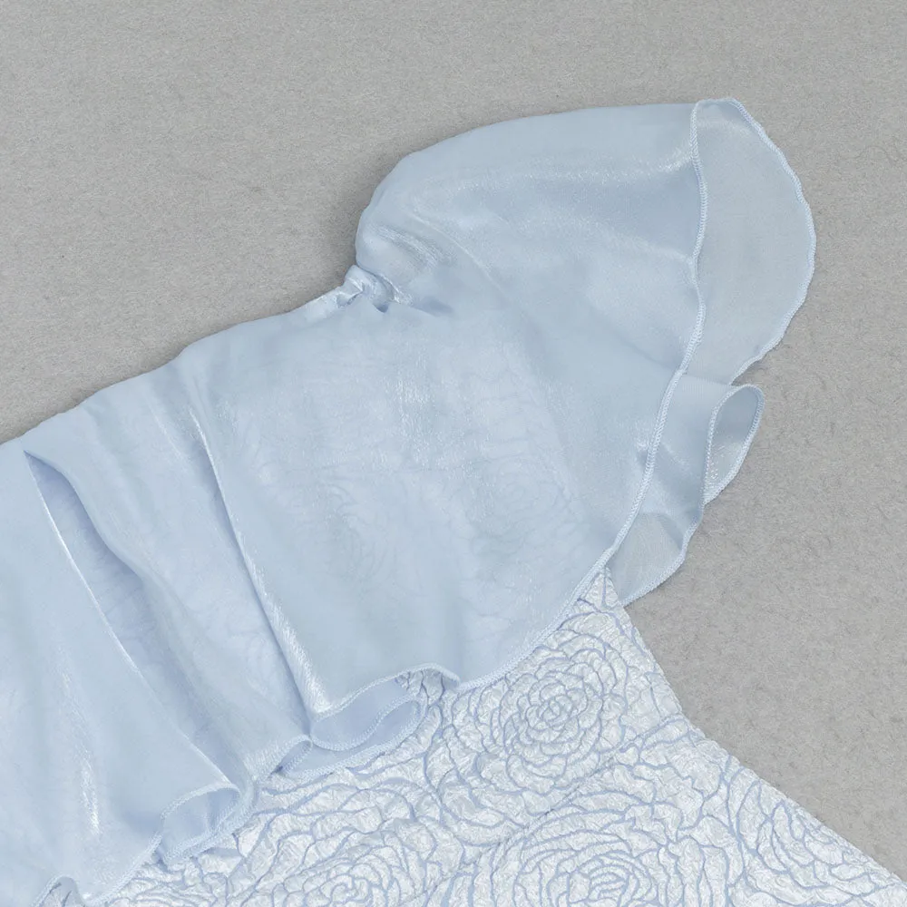 OFF SHOULDER RUFFLE TRIM HEM DRESS Gloria Lanvin