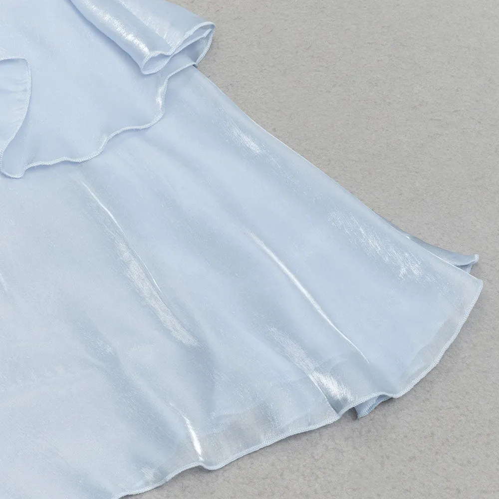 OFF SHOULDER RUFFLE TRIM HEM DRESS Gloria Lanvin