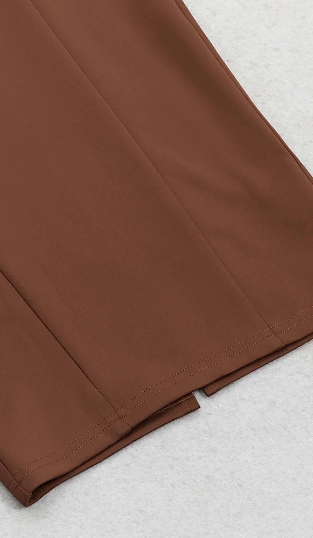 OFF-SHOULDER RUFFLED MIDI DRESS IN BROWN Gloria Lanvin