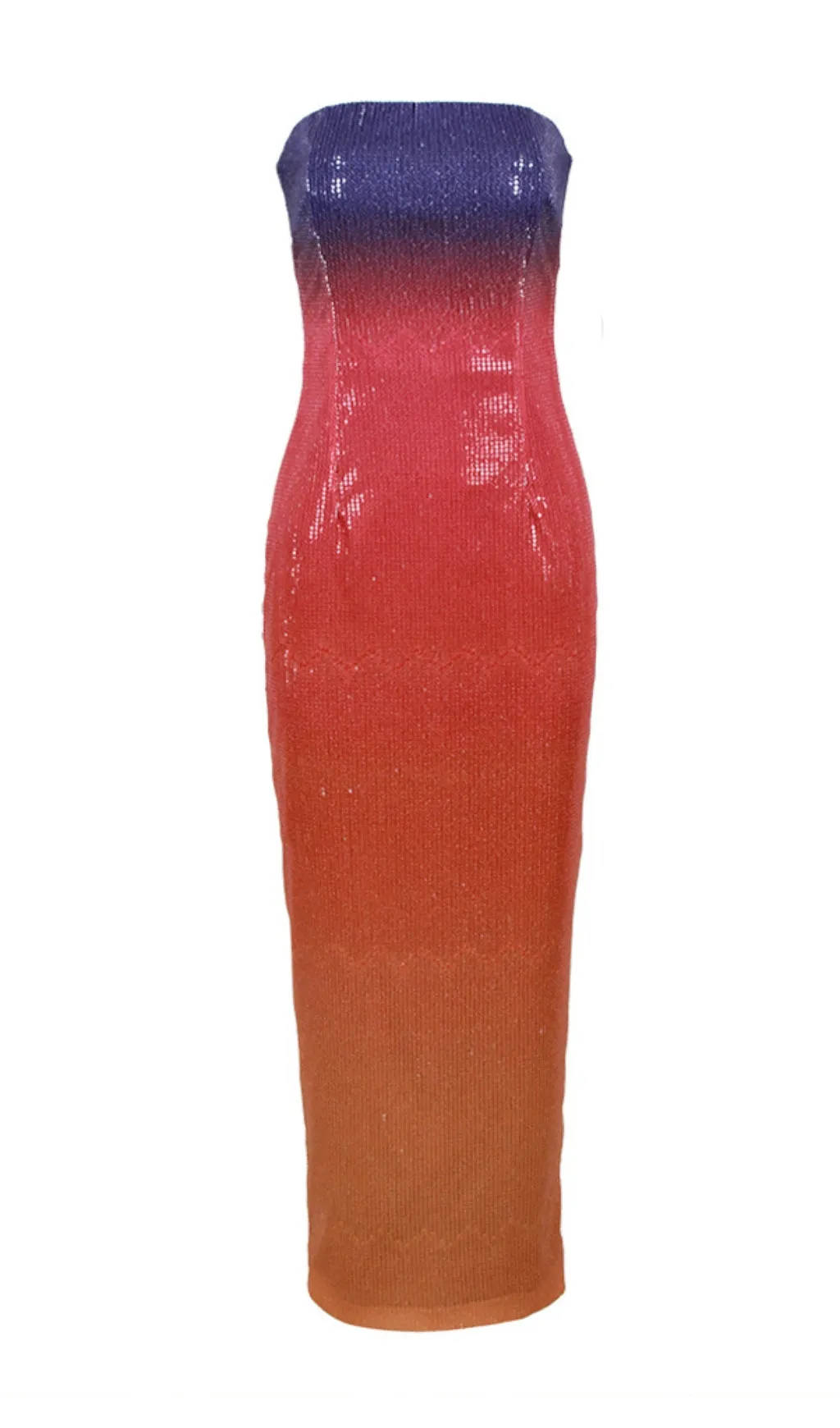 OFF-SHOULDER SUNSET SEQUIN MIDI DRESS Gloria Lanvin
