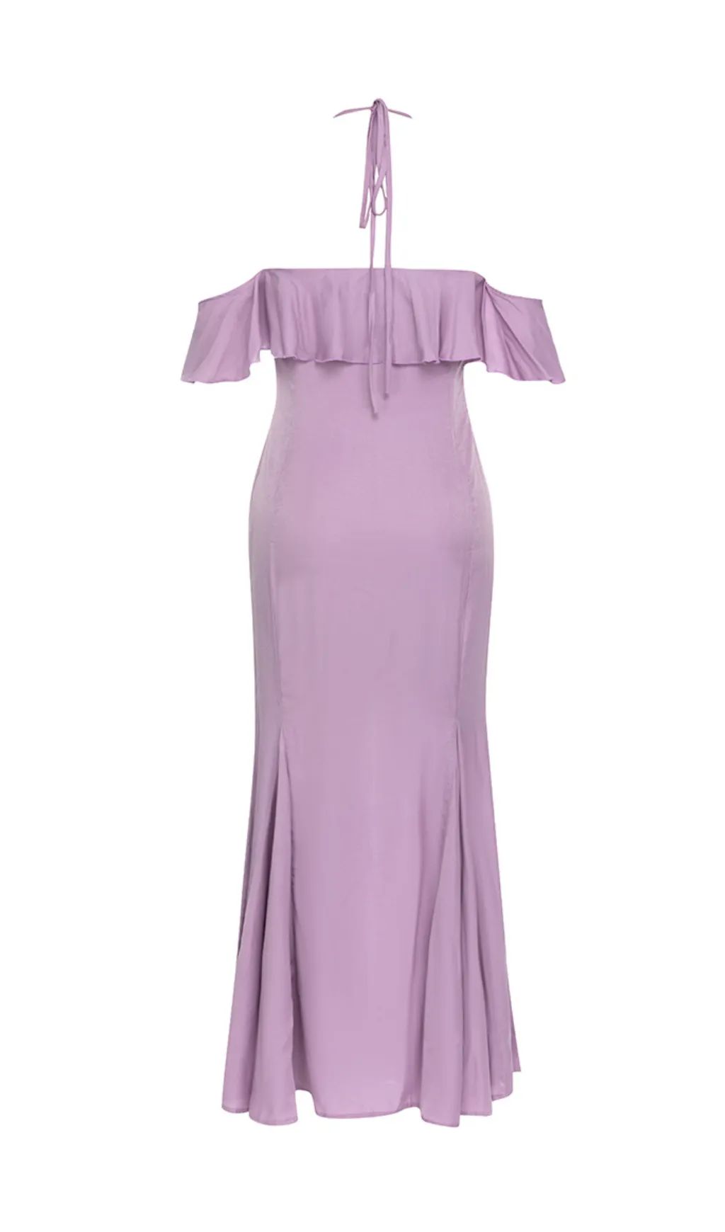 OFF-THE-SHOULDER PLEATED SLIT RUFFLED MAXI DRESS Gloria Lanvin