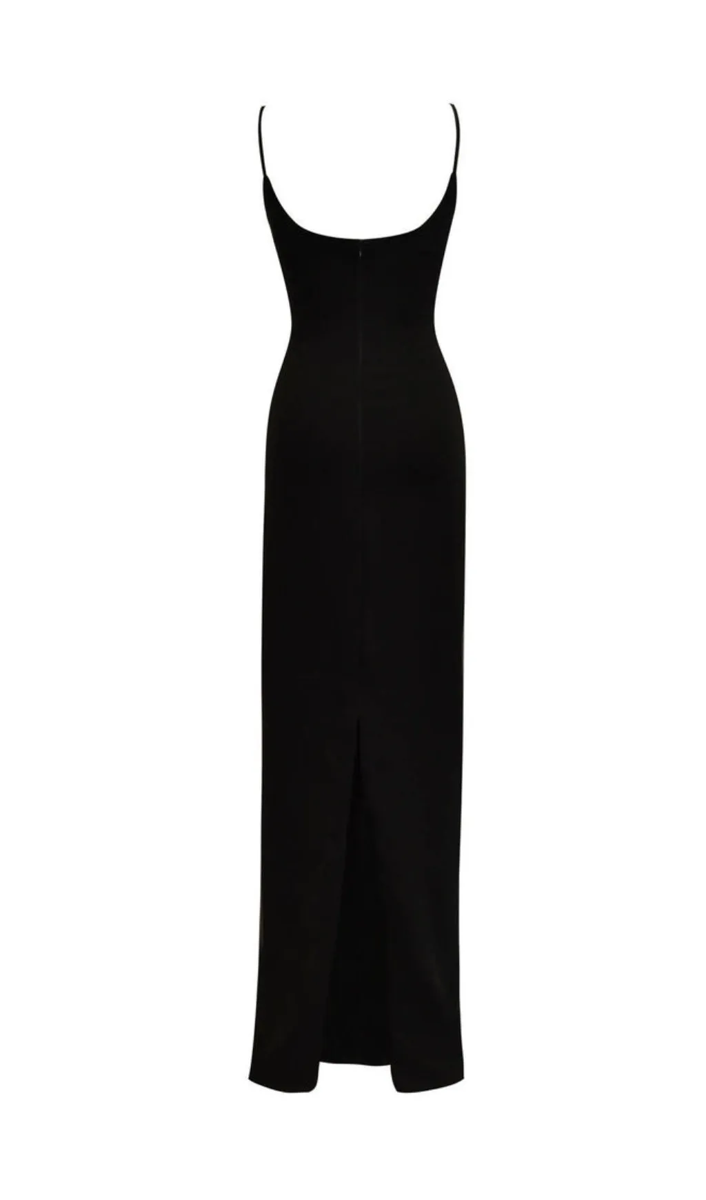 OFF-WHITE CREPE FLOWERS EVENING MAXI DRESS IN BLACK Gloria Lanvin