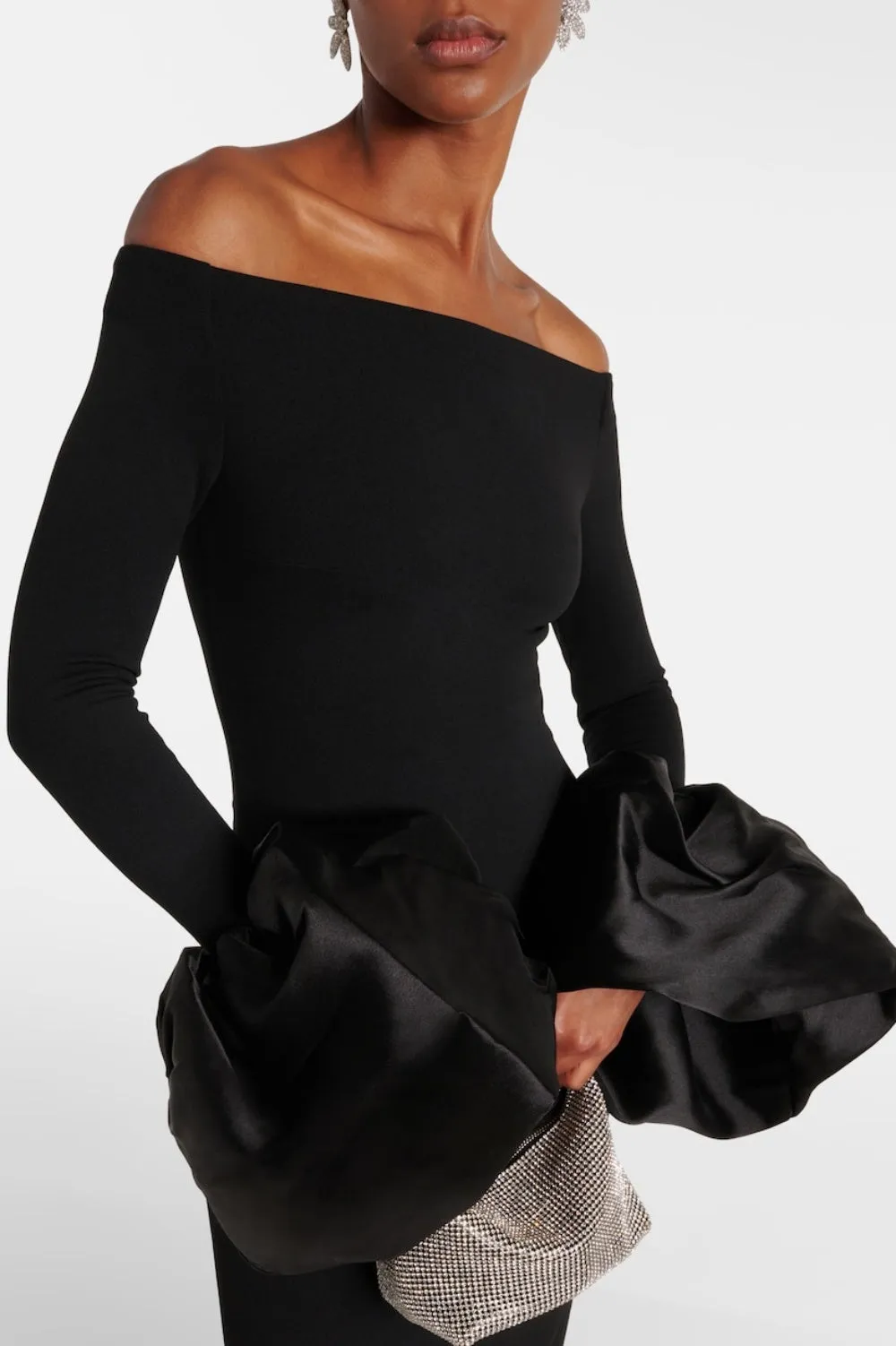 Olindan Off Shoulder Maxi Dress in Black Gloria Lanvin