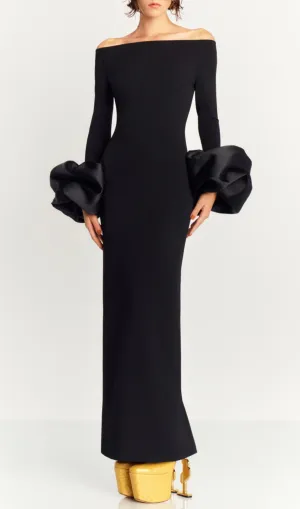 Olindan Off Shoulder Maxi Dress in Black Gloria Lanvin