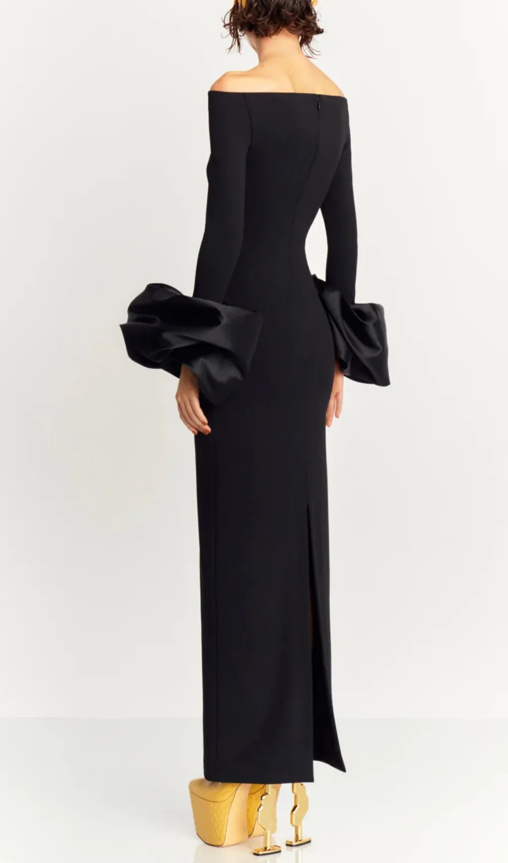 Olindan Off Shoulder Maxi Dress in Black Gloria Lanvin