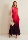 ombre pleated draped maxi dress Gloria Lanvin