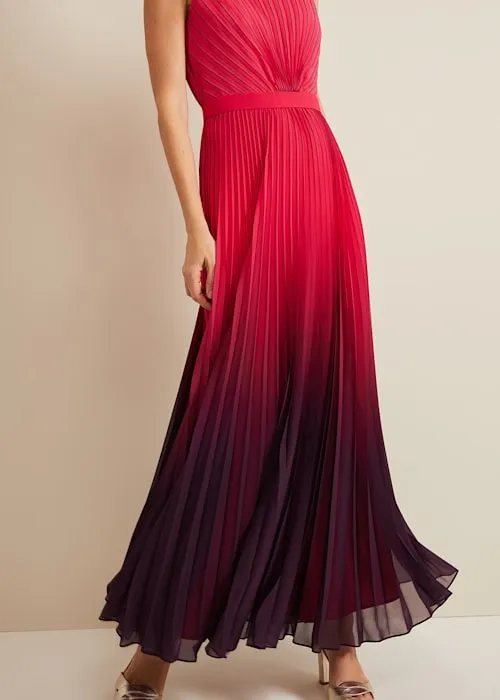 ombre pleated draped maxi dress Gloria Lanvin