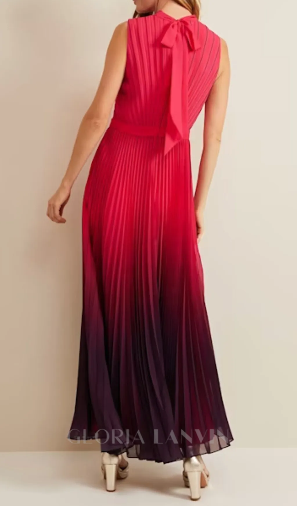 ombre pleated draped maxi dress Gloria Lanvin