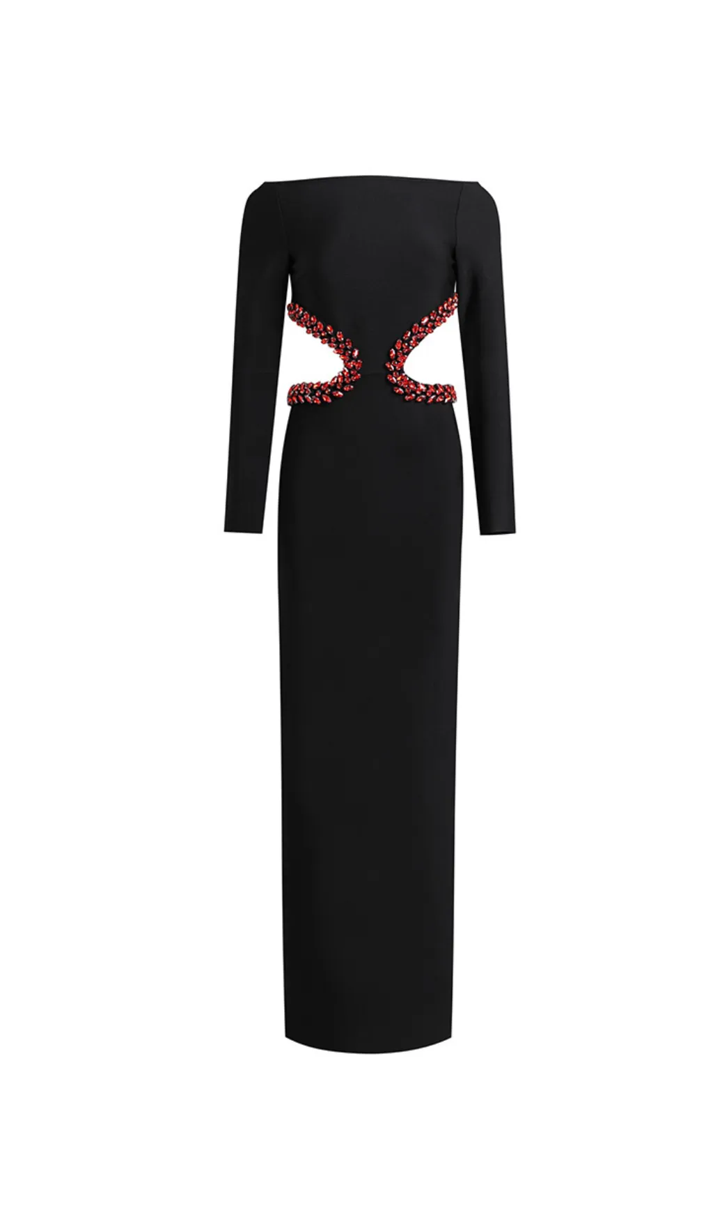 ONE SHOULDER BEADED EMBELLISHED BACKLESS MAXI DRESS Gloria Lanvin