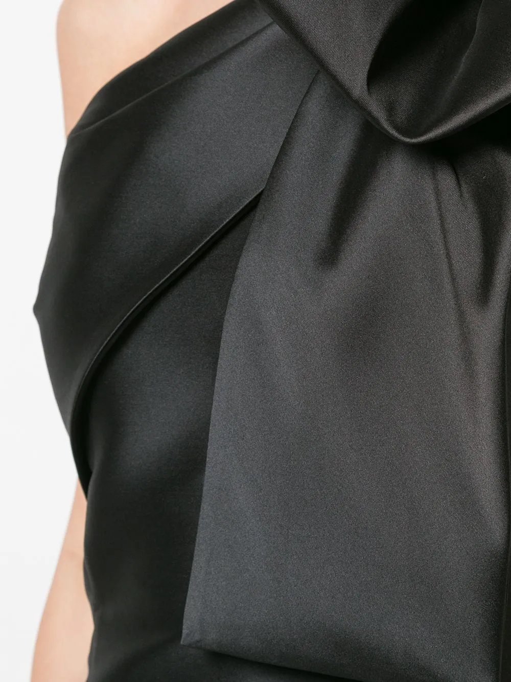 ONE-SHOULDER BOW MAXI DRESS IN BLACK Gloria Lanvin