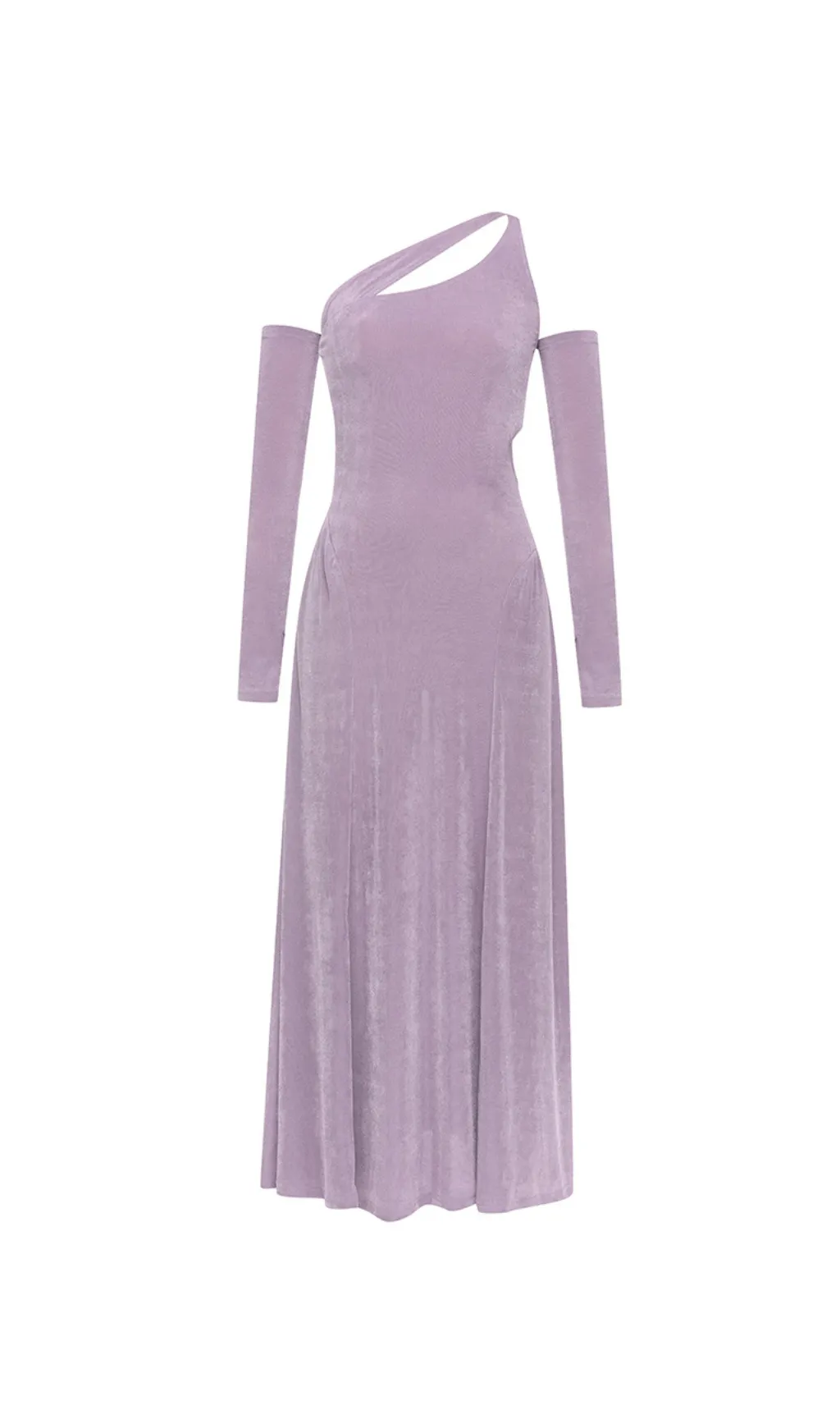 ONE SHOULDER CUT OUT DRESS WITH ARM SLEEVES Gloria Lanvin