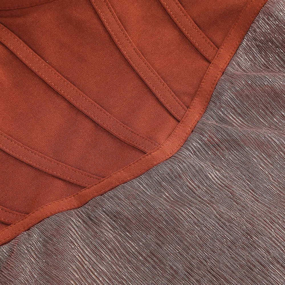 ONE SHOULDER DRAPED GLITTER BROWN CORSET OPEN BACK MAXI DRESS Gloria Lanvin