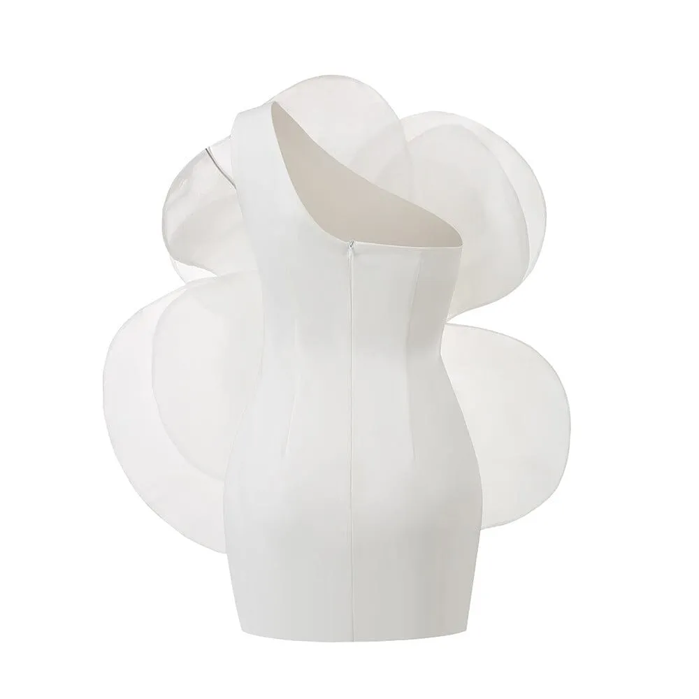 ONE SHOULDER FLOWER MINI DRESS Gloria Lanvin