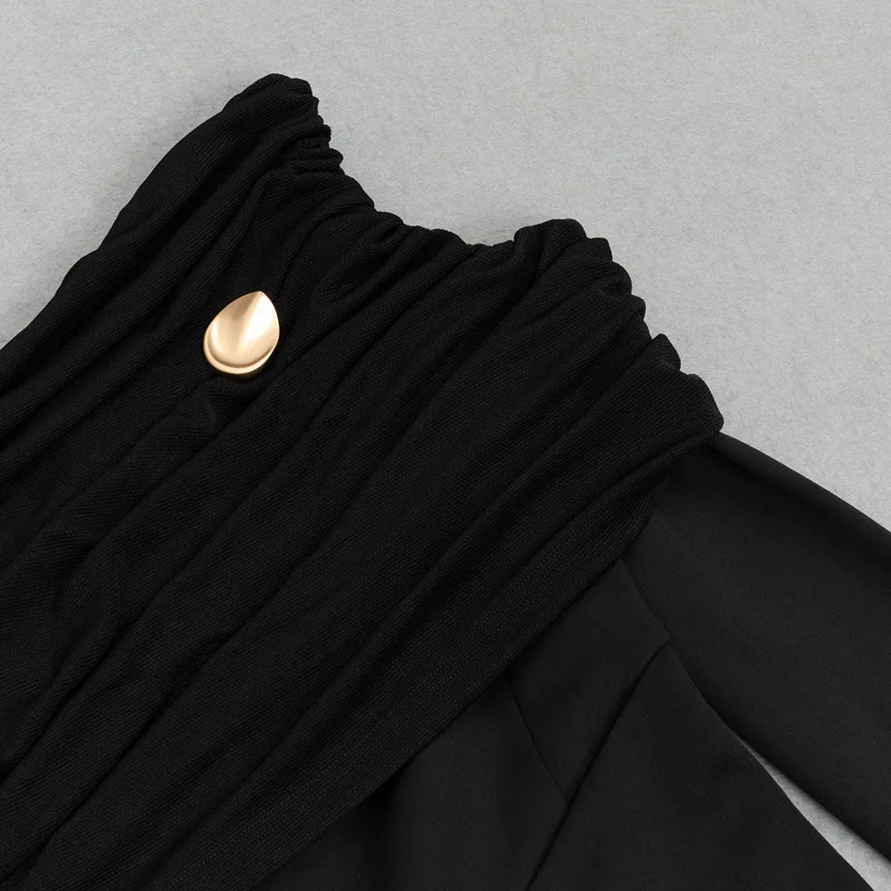 ONE-SHOULDER HIGH SPLIT VELVET MIDI DRESS Gloria Lanvin