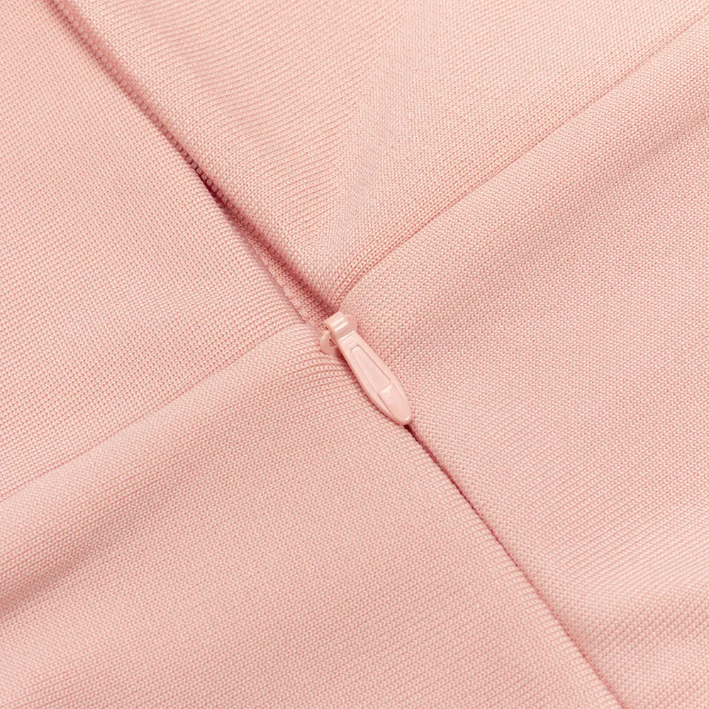 ONE SHOULDER LACE BUSTIER MIDI DRESS IN PINK Gloria Lanvin