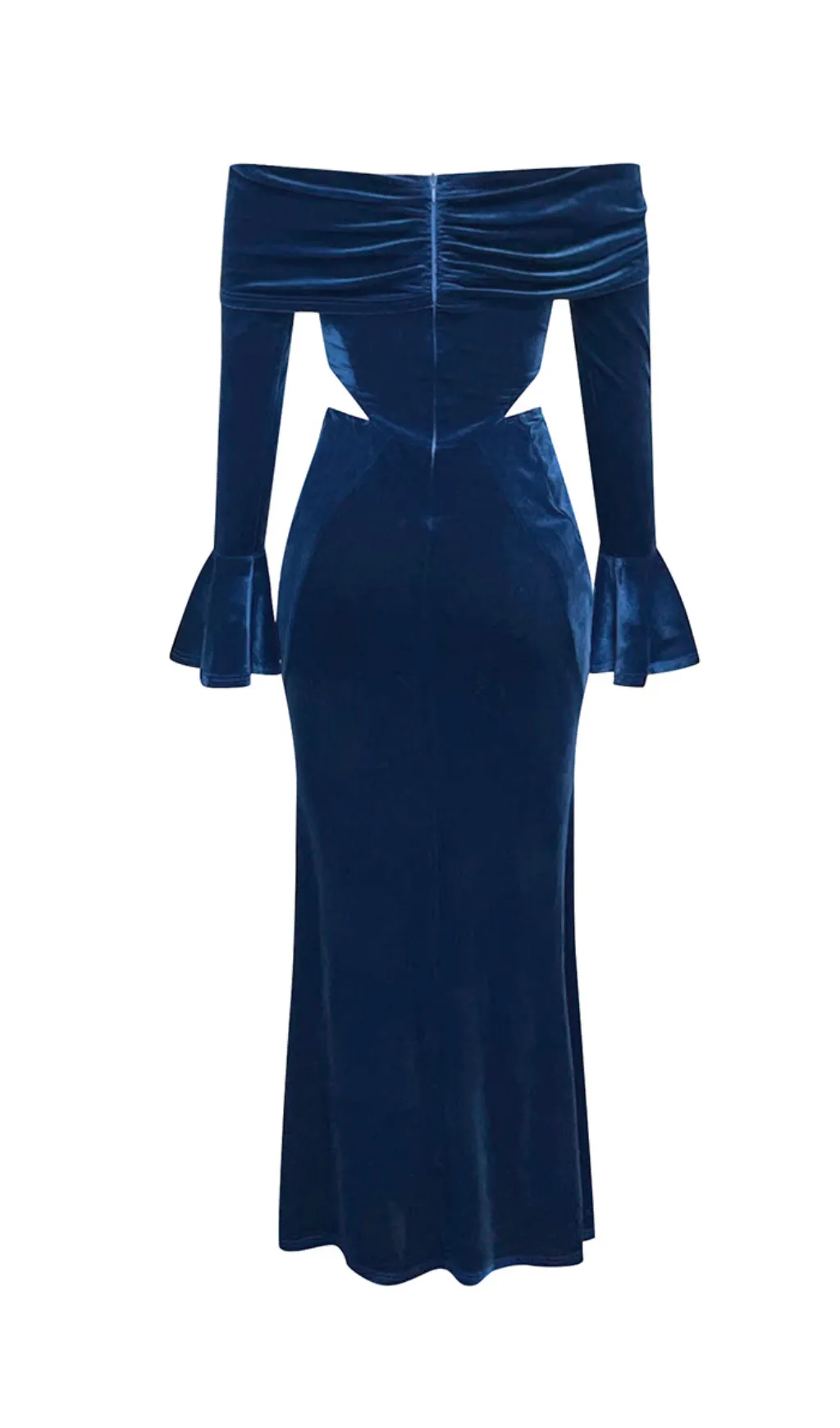 ONE-SHOULDER LONG-SLEEVED HOLLOW RUFFLED MAXI DRESS Gloria Lanvin