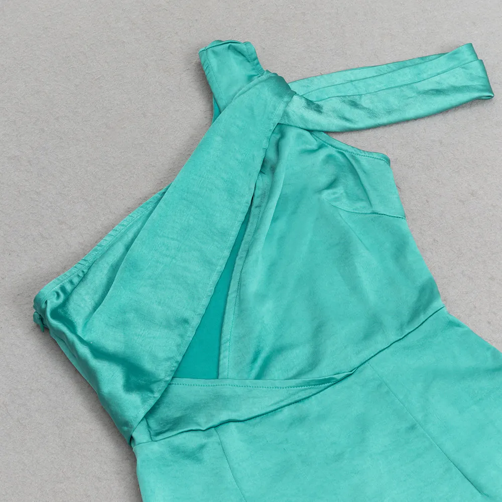 ONE-SHOULDER SATIN CUT OUT MAXI DRESS Gloria Lanvin