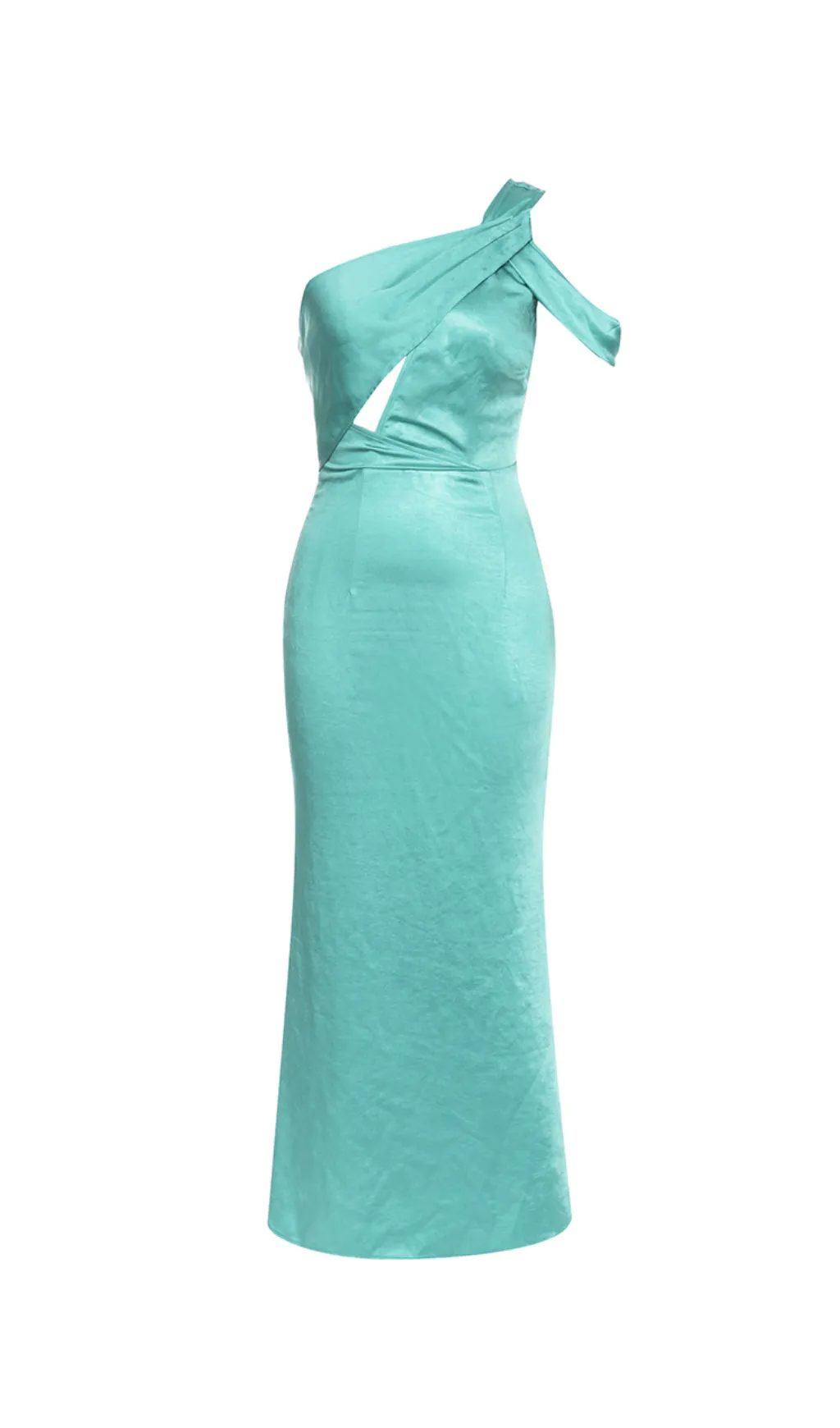 ONE-SHOULDER SATIN CUT OUT MAXI DRESS Gloria Lanvin
