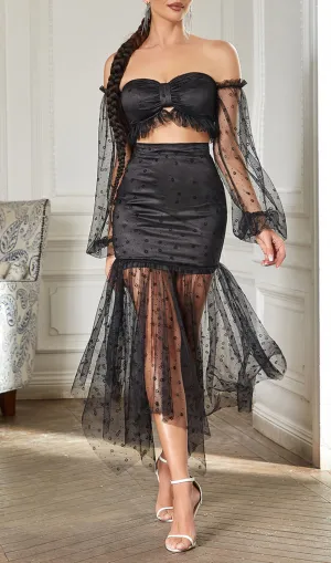 ONE SHOULDER TULLE MIDI DRESS Gloria Lanvin
