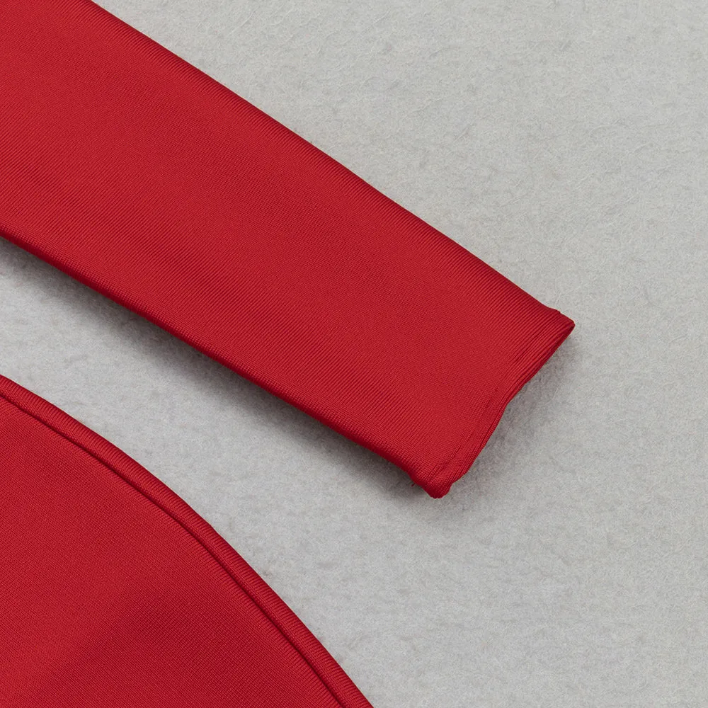 ONE SLEEVE BUSTIER DRESS IN RED Gloria Lanvin