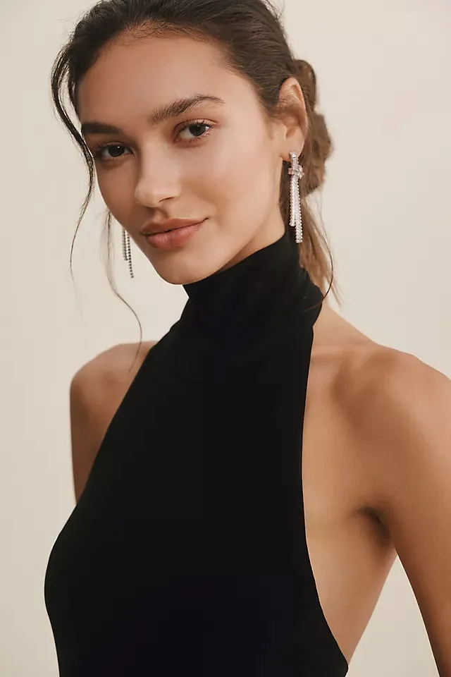 Open-back Stretch-jersey Halterneck Maxi Dress in Black Gloria Lanvin