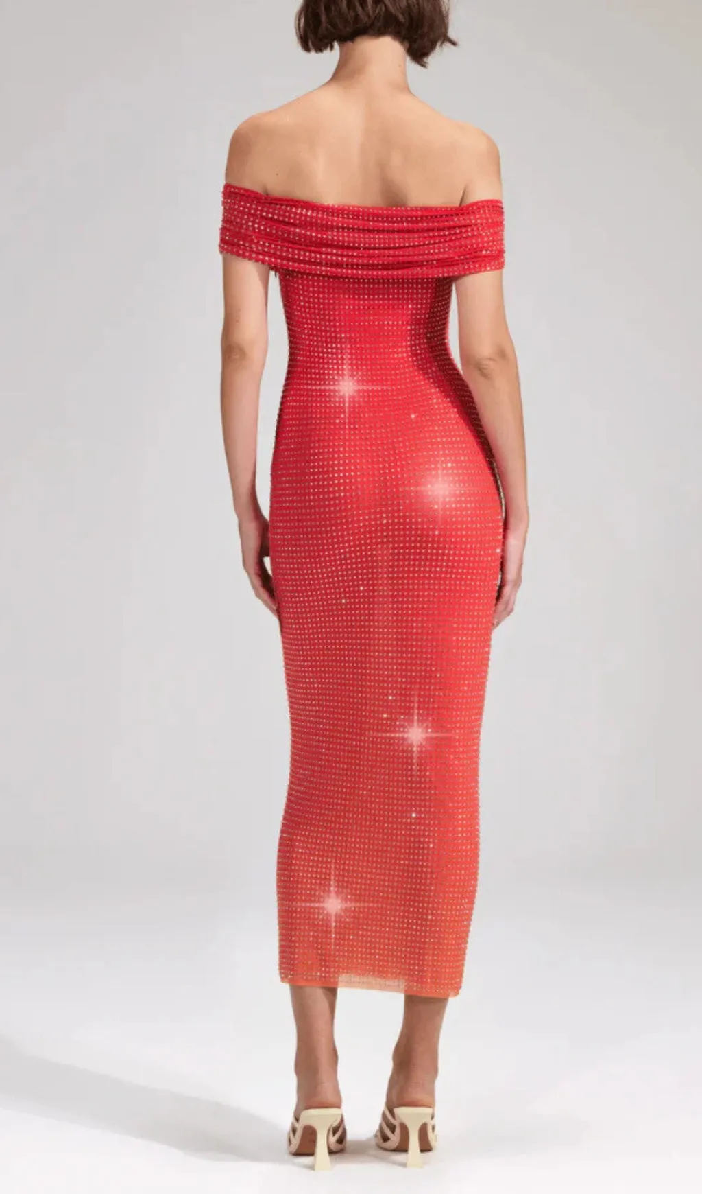ORANGE HOTFIX MIDI DRESS Gloria Lanvin
