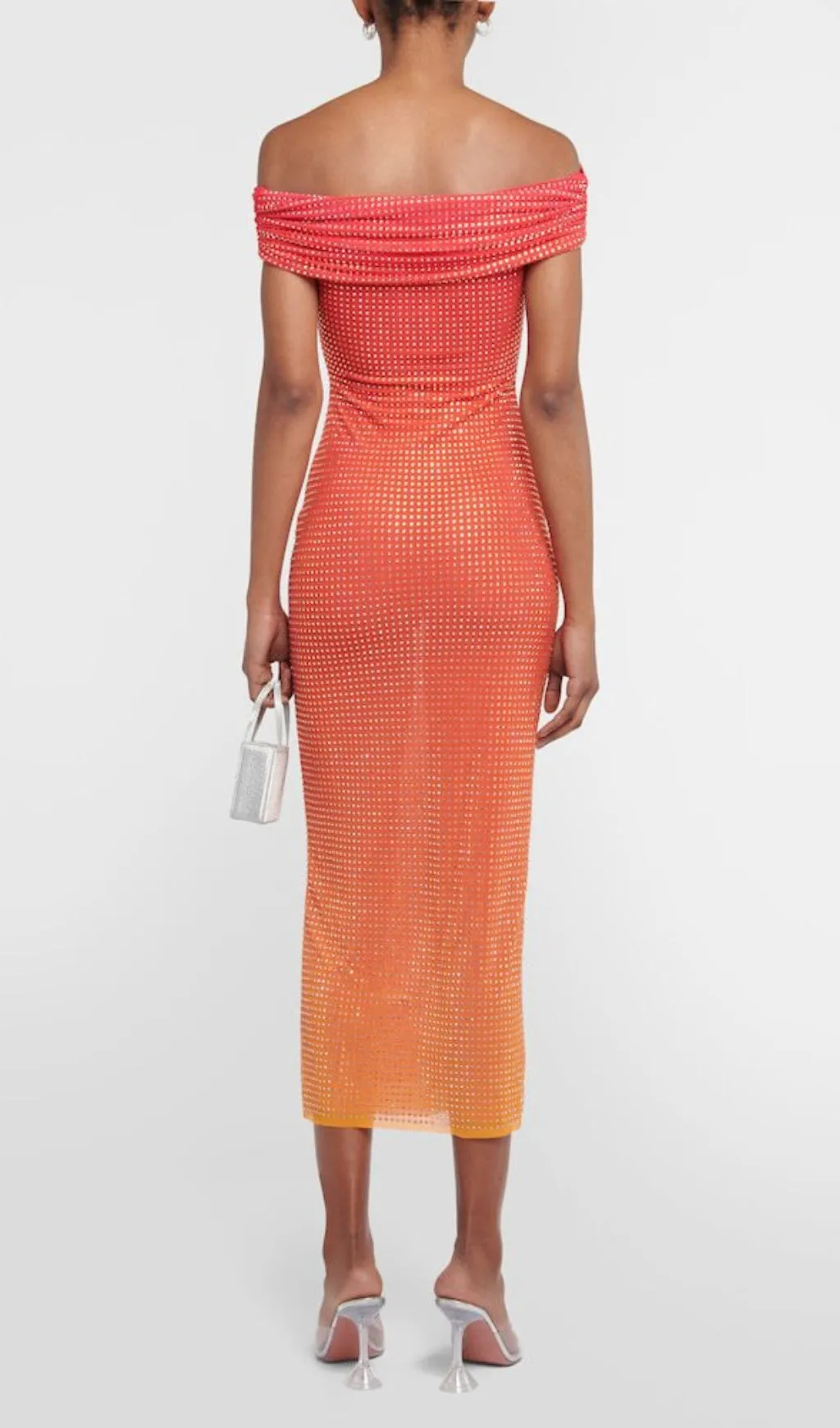 ORANGE HOTFIX MIDI DRESS Gloria Lanvin