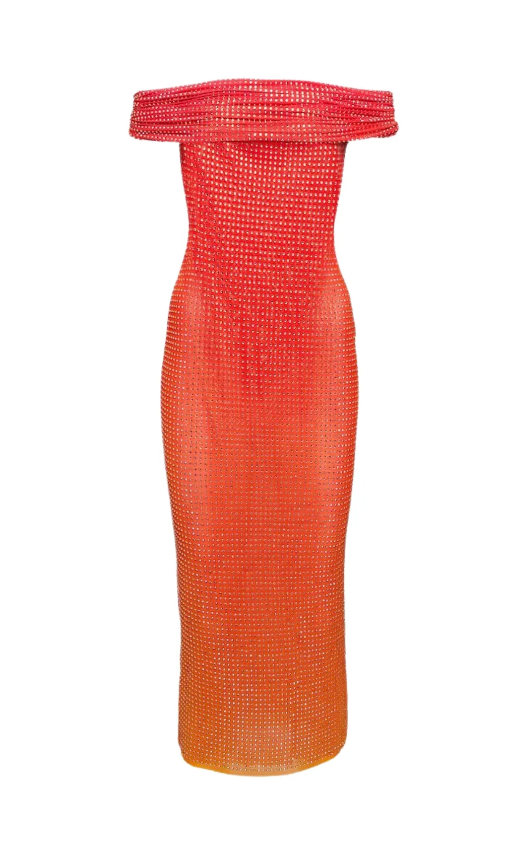 ORANGE HOTFIX MIDI DRESS Gloria Lanvin