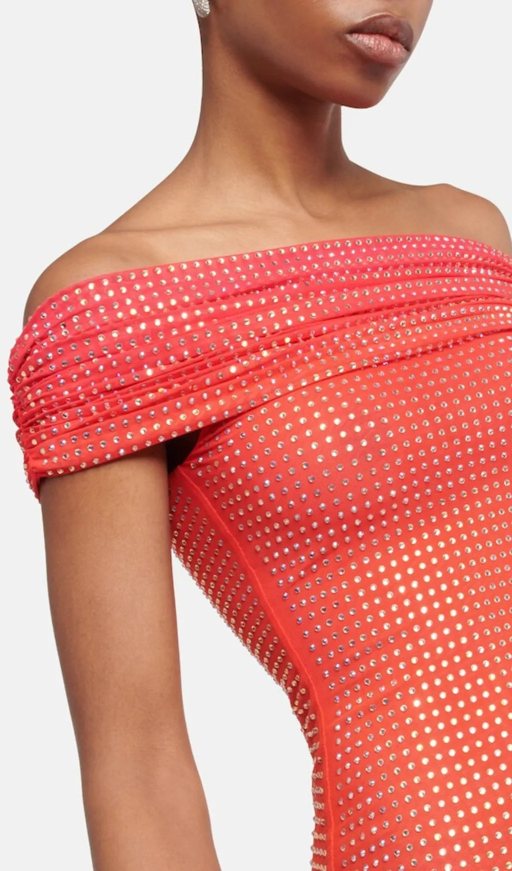 ORANGE HOTFIX MIDI DRESS Gloria Lanvin