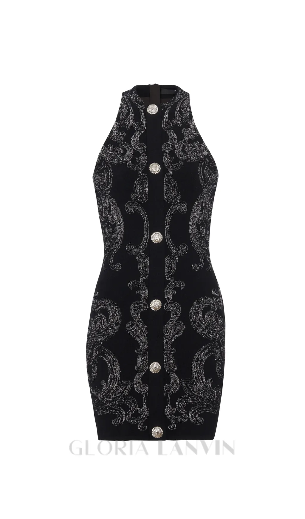 PAISLEY KNIT SLEEVELESS MINI DRESS Gloria Lanvin