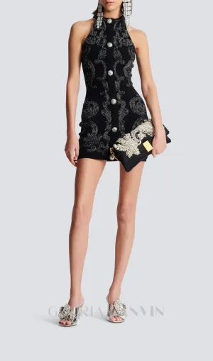 PAISLEY KNIT SLEEVELESS MINI DRESS Gloria Lanvin