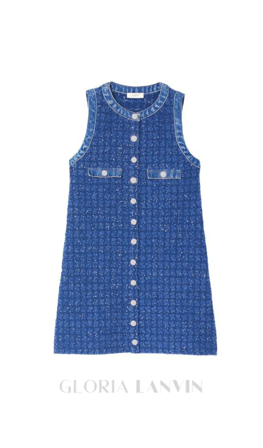 Palmare Tweed mini Dress in blue Gloria Lanvin