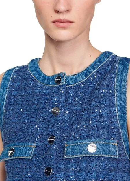 Palmare Tweed mini Dress in blue Gloria Lanvin