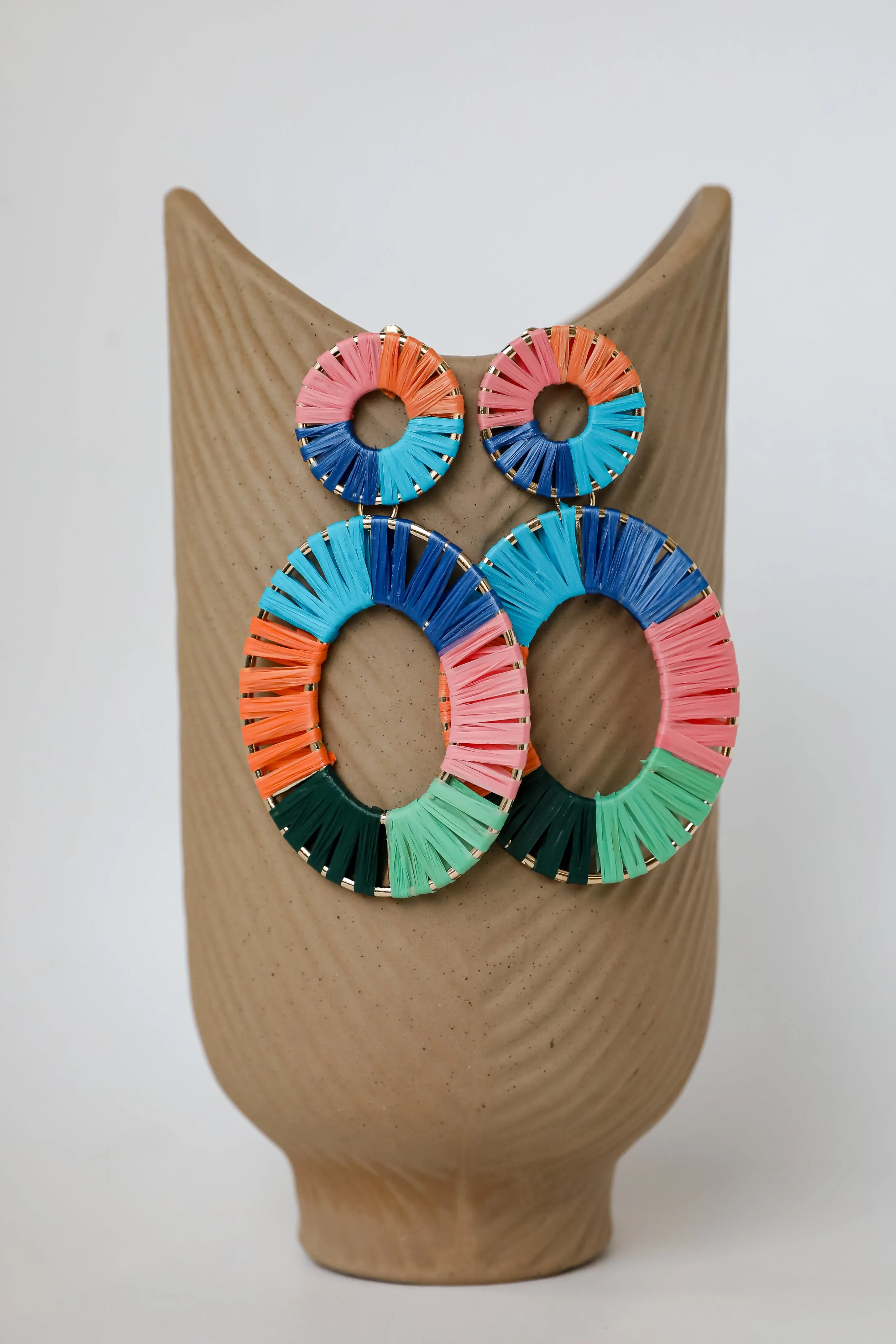Palmer Multi Straw Statement Drop Earrings