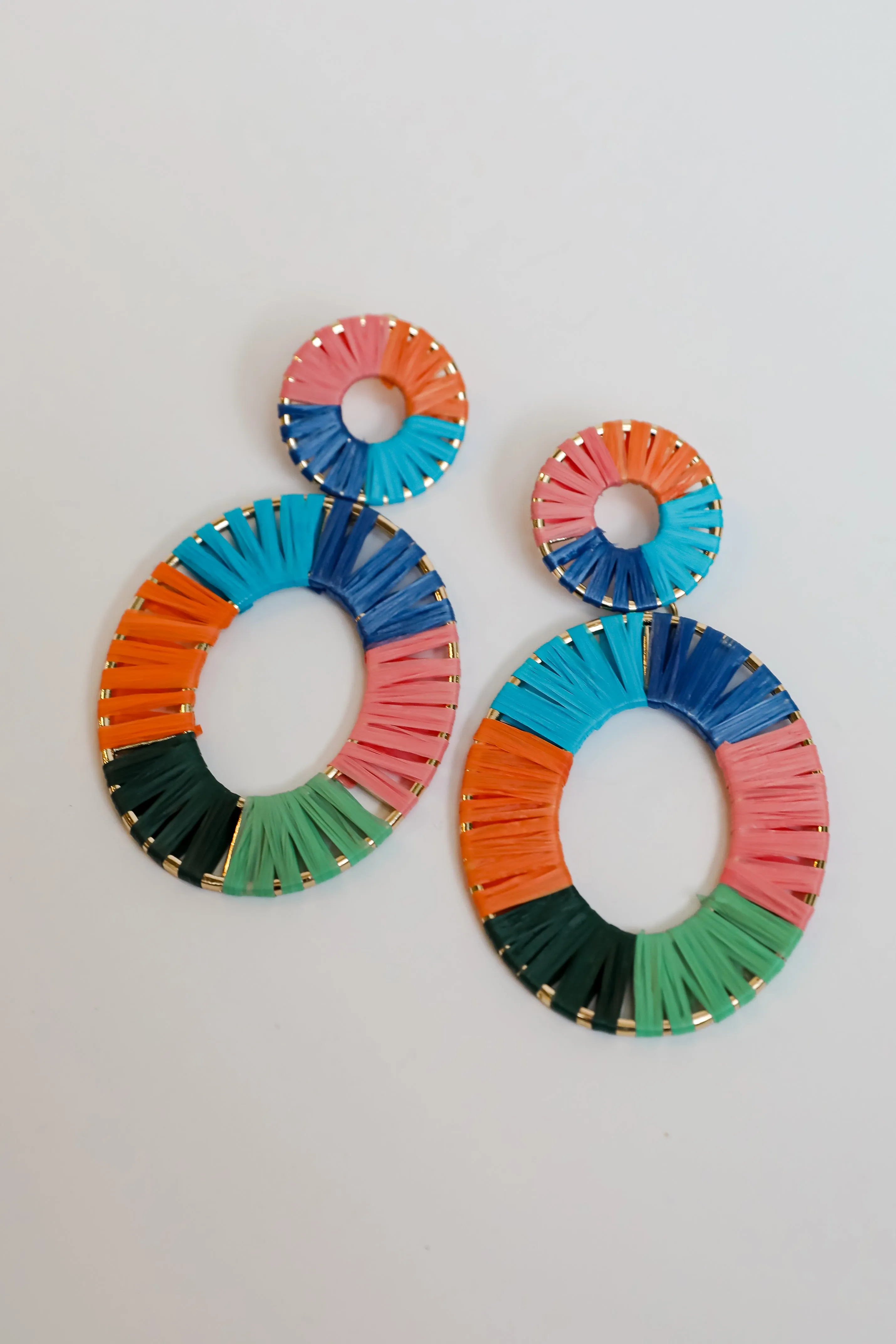 Palmer Multi Straw Statement Drop Earrings