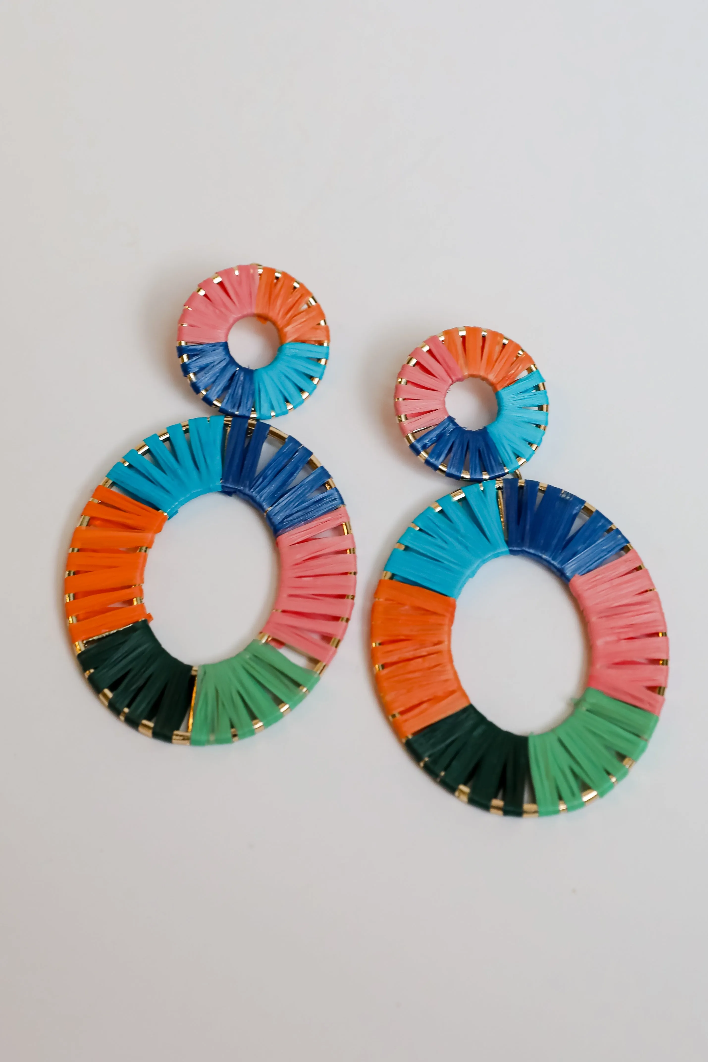Palmer Multi Straw Statement Drop Earrings