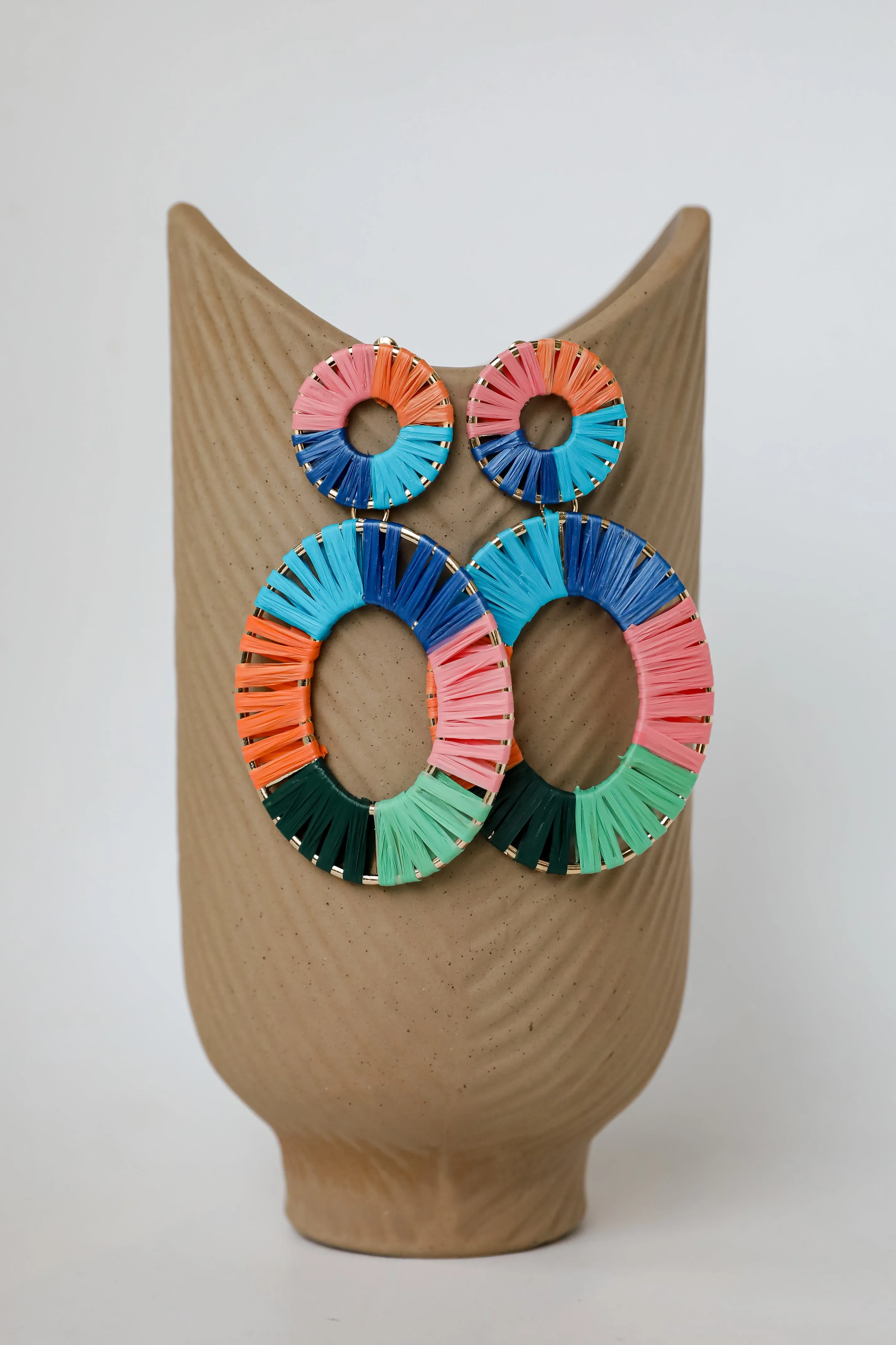 Palmer Multi Straw Statement Drop Earrings