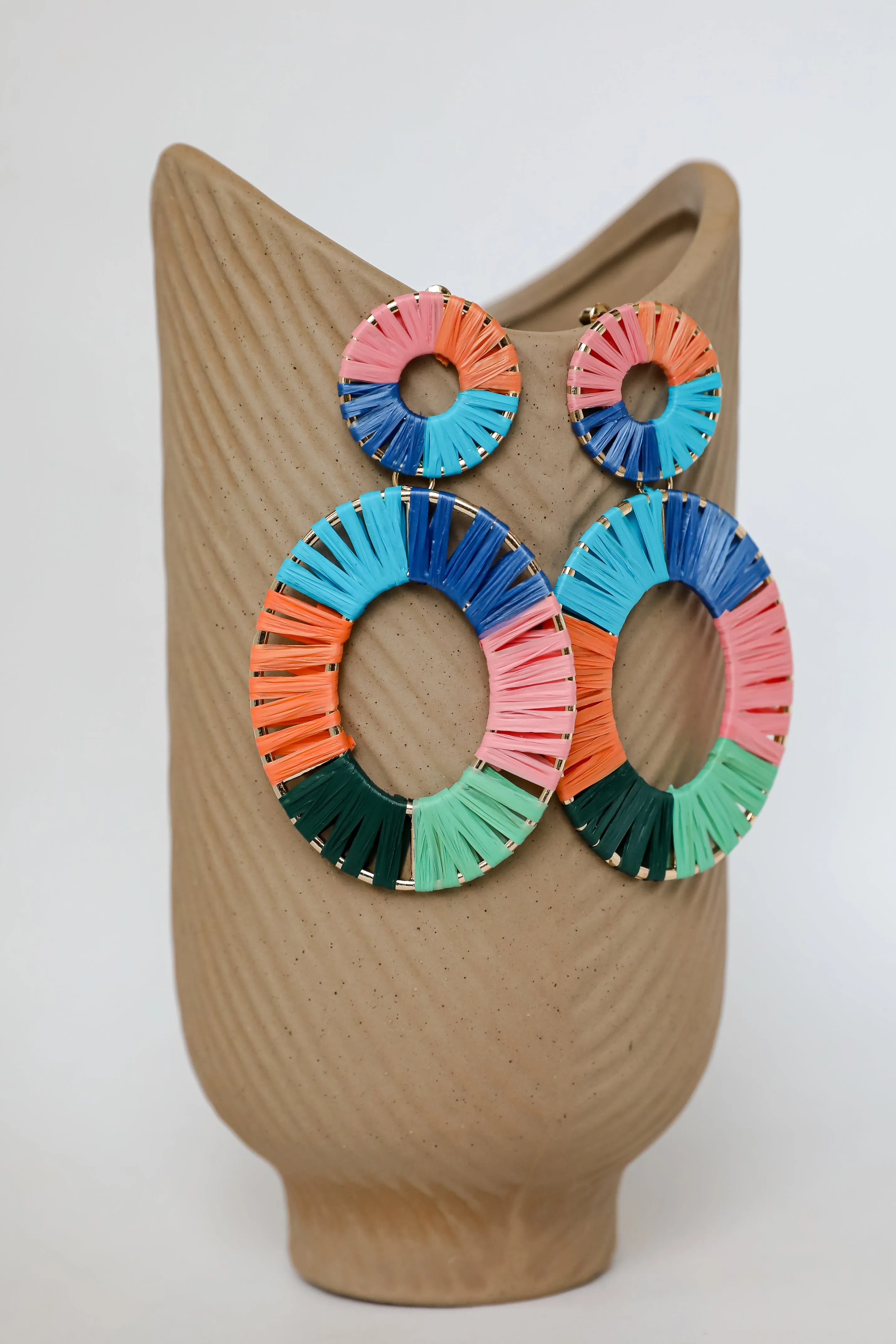 Palmer Multi Straw Statement Drop Earrings