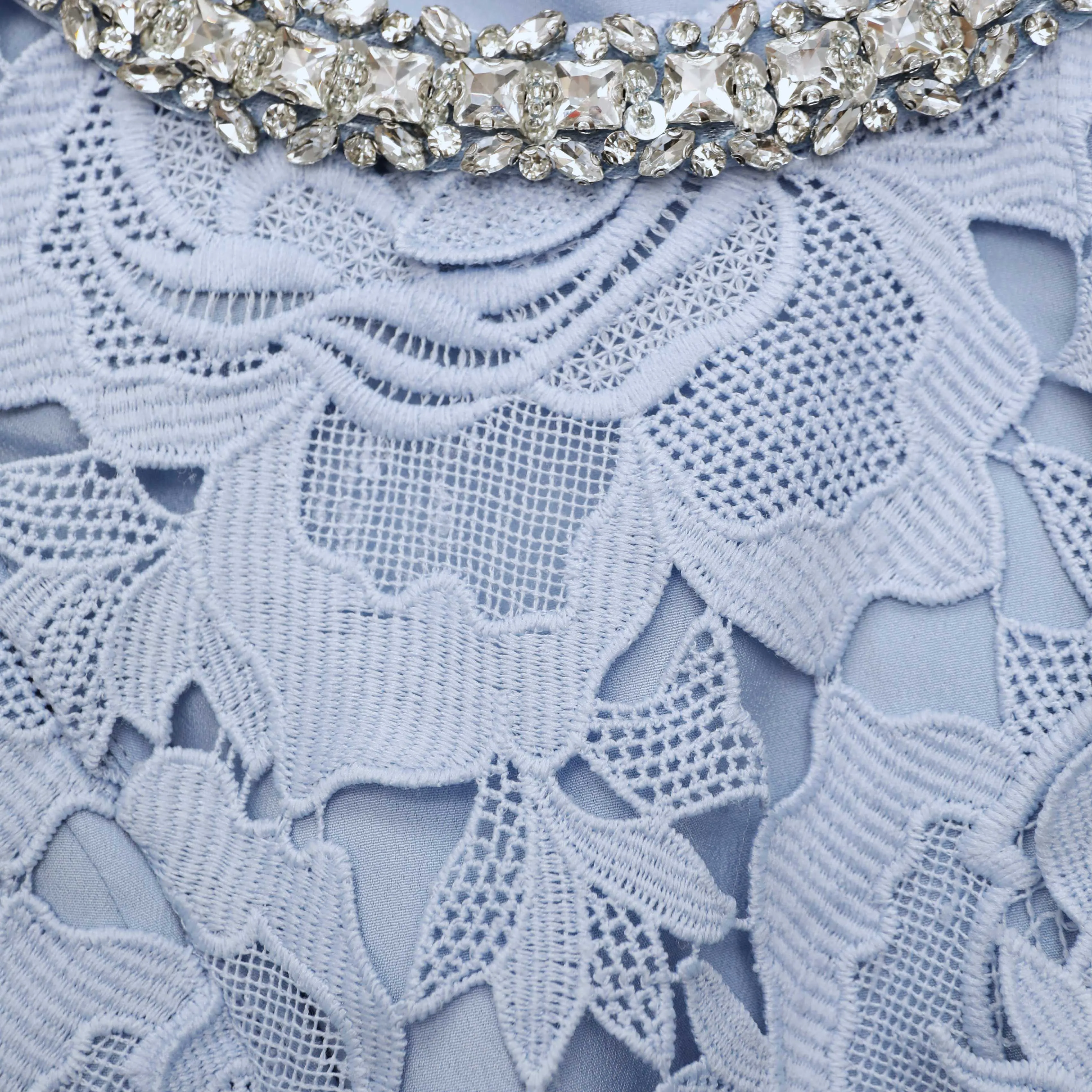pandora Flower Lace Mini Dress in blue Gloria Lanvin