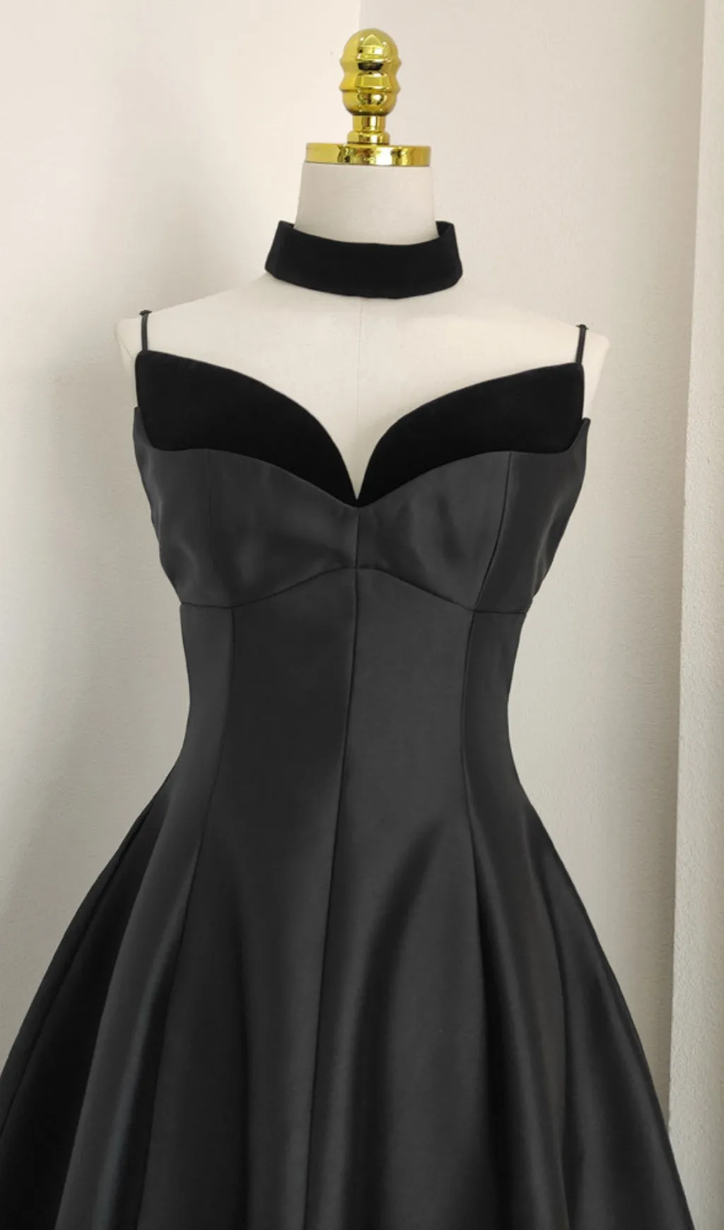 patchwork midi dress in black Gloria Lanvin