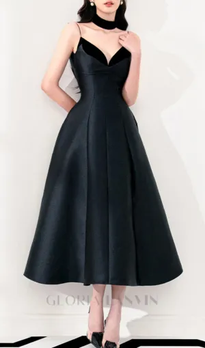 patchwork midi dress in black Gloria Lanvin