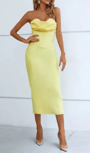 PATCHWORK STRAPLESS BANDAGE DRESS Gloria Lanvin