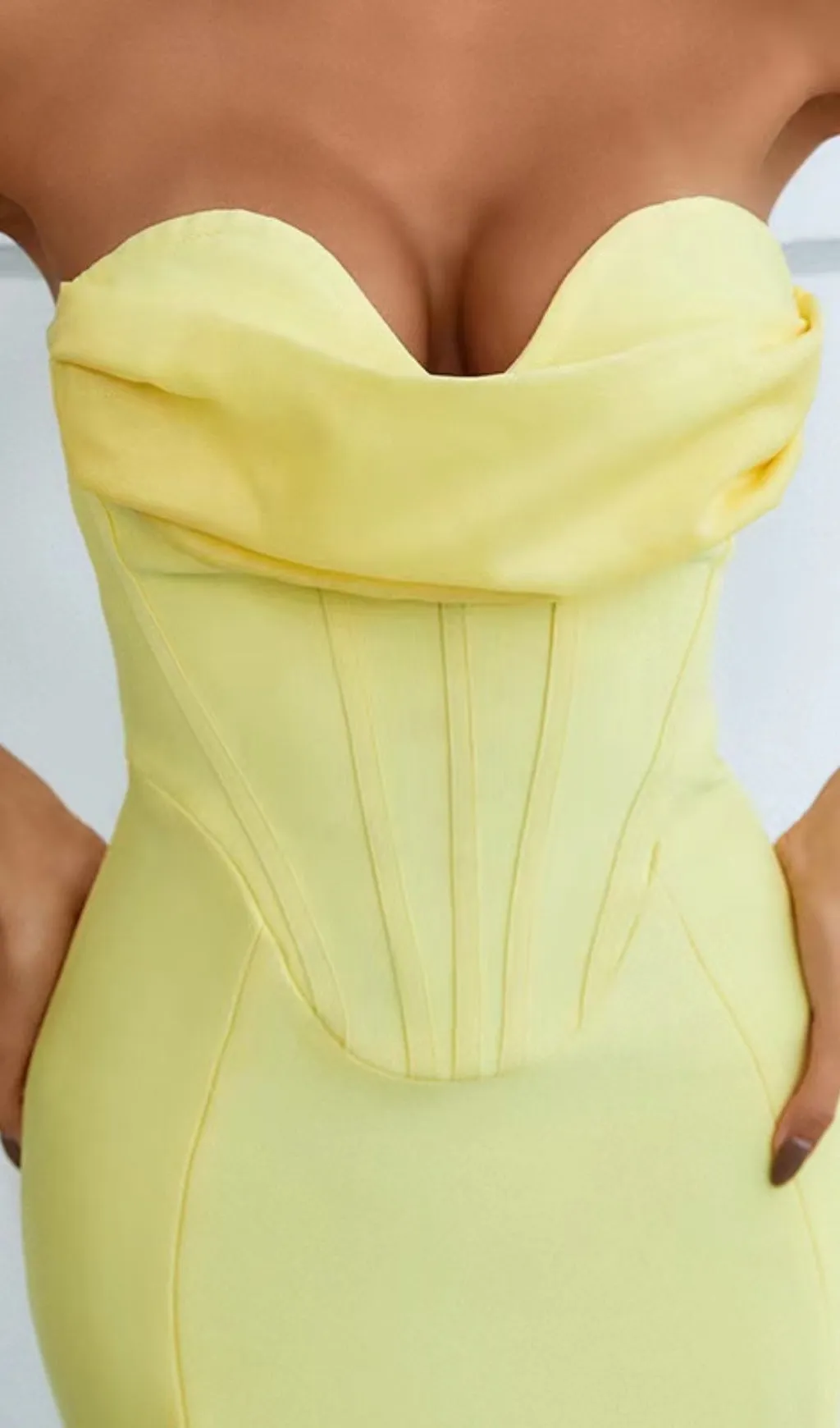 PATCHWORK STRAPLESS BANDAGE DRESS Gloria Lanvin
