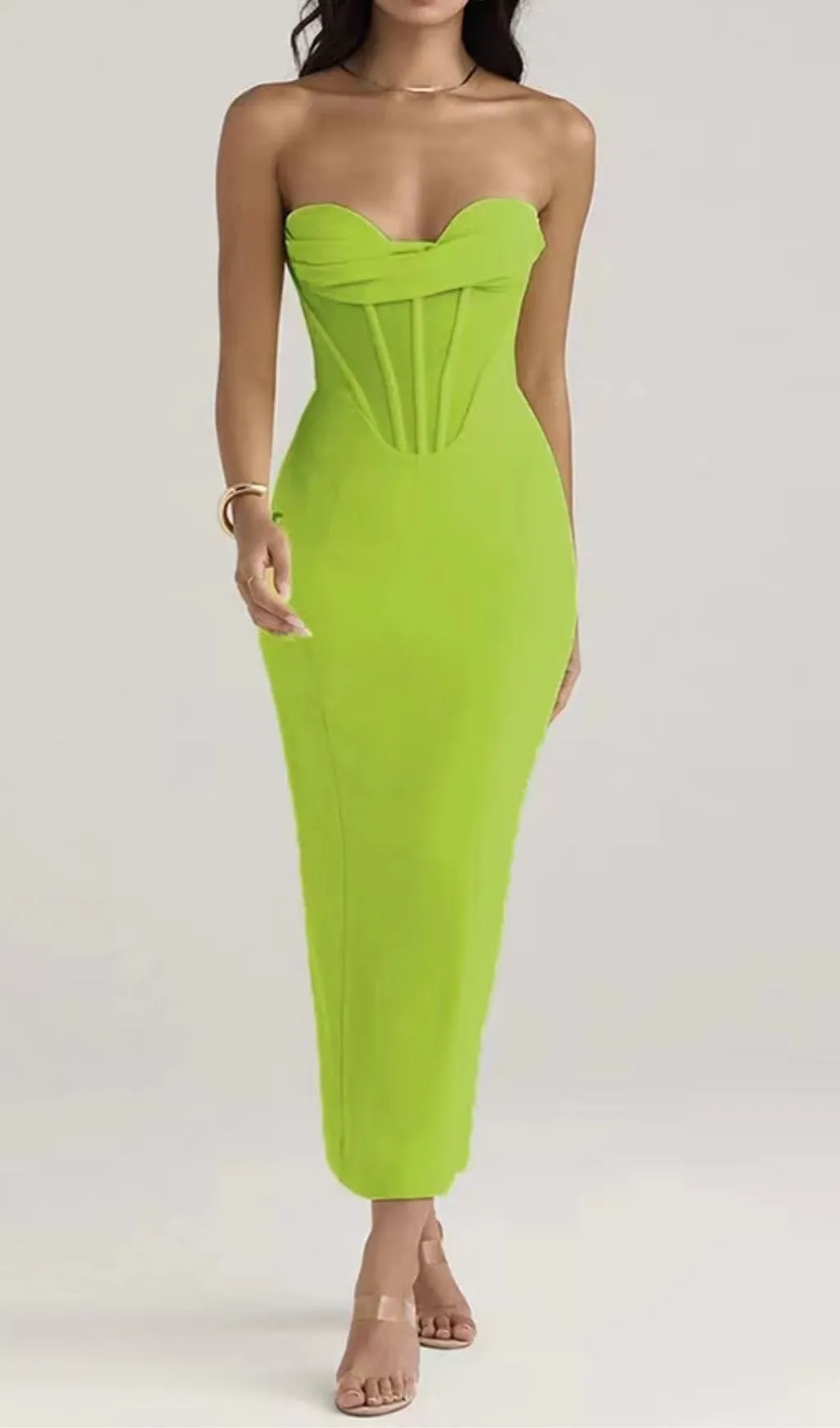 PATCHWORK STRAPLESS BANDAGE DRESS Gloria Lanvin