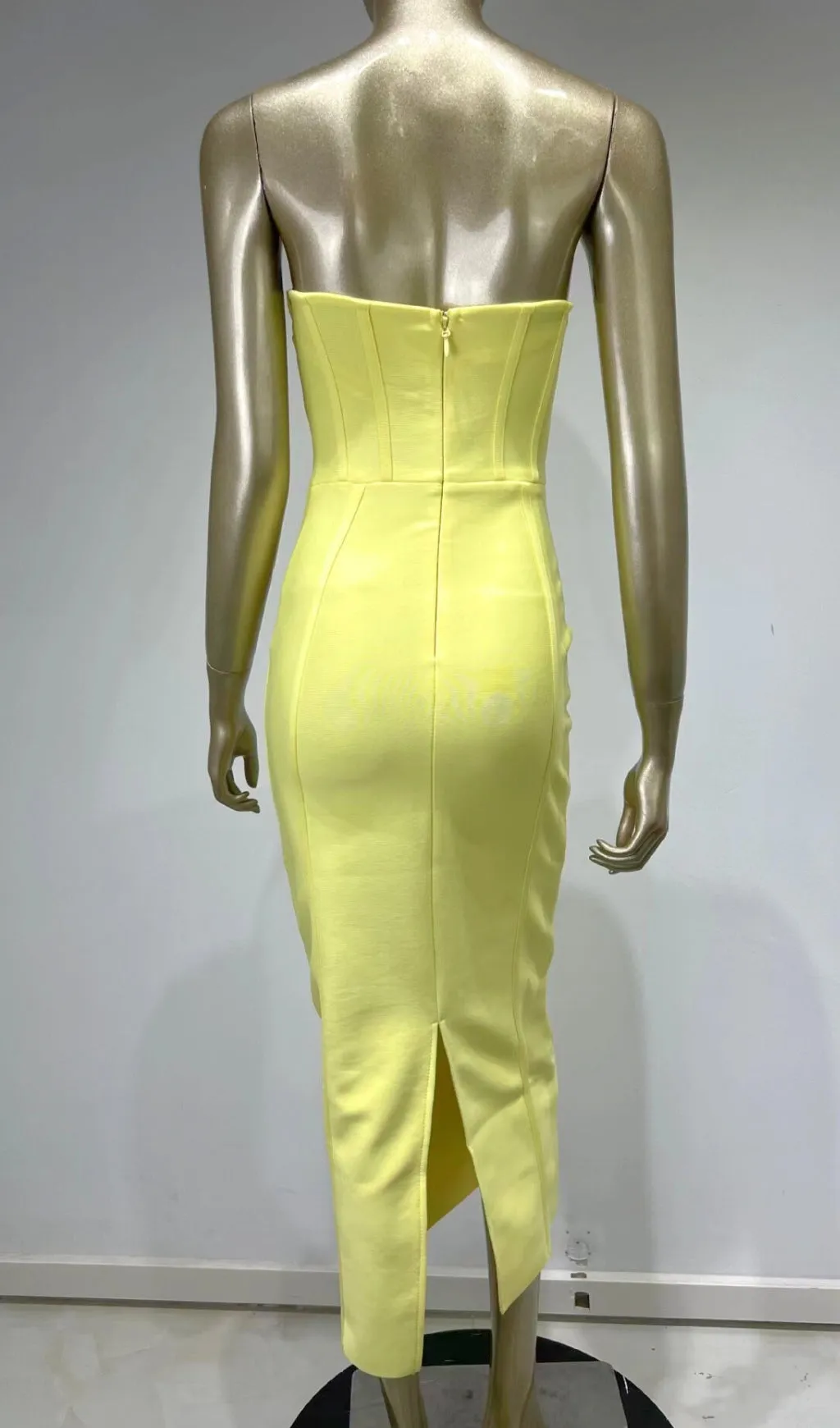PATCHWORK STRAPLESS BANDAGE DRESS Gloria Lanvin